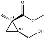 Cyclopropanecarboxylic acid, 2-(hydroxymethyl)-1-methyl-, methyl ester, trans- Structure