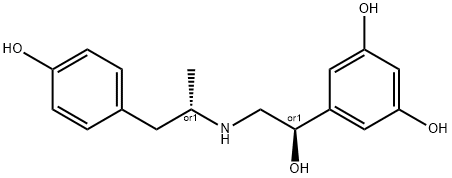 1,3-Benzenediol, 5-[1-hydroxy-2-[[2-(4-hydroxyphenyl)-1-methylethyl]amino]ethyl]-, (R*,S*)-(+-)- Structure