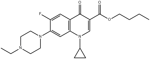 3-Quinolinecarboxylic acid, 1-cyclopropyl-7-(4-ethyl-1-piperazinyl)-6-fluoro-1,4-dihydro-4-oxo-, butyl ester Structure