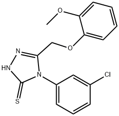 2,4-Dihydro-4-(3-chlorophenyl)-5-((2-methoxyphenoxy)methyl)-3H-1,2,4-t riazole-3-thione Structure