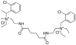 (2-chlorophenyl)methyl-[2-[5-[2-[(2-chlorophenyl)methyl-diethyl-ammonio]ethylcarbamoyl]pentanoylamino]ethyl]-diethyl-azanium dichloride Structure