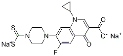 3-Quinolinecarboxylic acid, 1-cyclopropyl-7-[4-(dithiocarboxy)-1-piperazinyl]-6-fluoro-1,4-dihydro-4-oxo-, disodiuM salt (9CI) 구조식 이미지