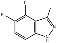 5-BroMo-4-fluoro-3-iodo-1H-indazole 구조식 이미지