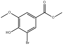 3-브로모-4-하이드록시-5-메톡시-벤조산메틸에스테르 구조식 이미지