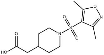 {1-[(3,5-디메틸이속사졸-4-일)술포닐]피페리딘-4-일}아세트산 구조식 이미지