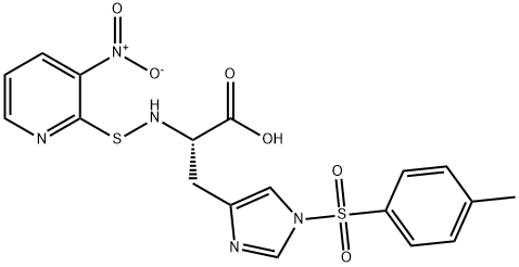 N-ALPHA-(3-NITRO-2-PYRIDINESULFENYL)-N-IM-TOSYL-L-HISTIDINE Structure