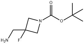 1-Azetidinecarboxylic acid, 3-(aminomethyl)-3-fluoro-, 1,1-dimethylethyl ester Structure