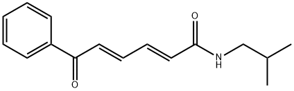 2,4-Hexadienamide, N-(2-methylpropyl)-6-oxo-6-phenyl-, (E,E)- Structure