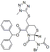 (6R,7R)-7-Bromoacetylamino-3-[(1-methyl-1H-tetrazol-5-ylthio)methyl]-8-oxo-5-thia-1-azabicyclo[4.2.0]oct-2-ene-2-carboxylic acid diphenylmethyl ester Structure