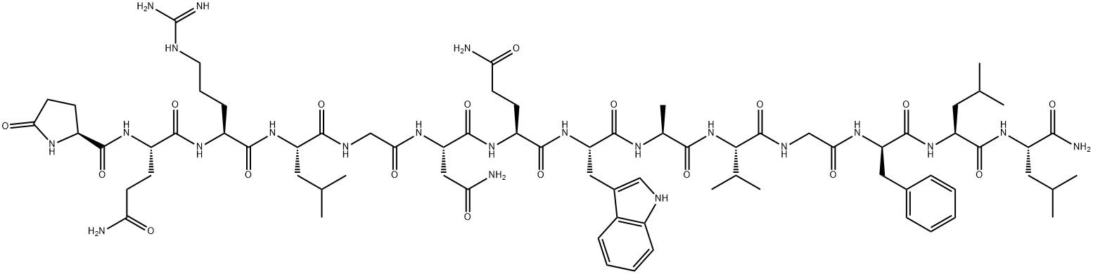 PYR-GLN-ARG-LEU-GLY-ASN-GLN-TRP-ALA-VAL-GLY-D-PHE-LEU-LEU-NH2 구조식 이미지