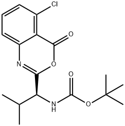 (1-(5-chloro-4-oxo-4H-3,1-benzoxazin-2-yl)-2-methylpropyl)carbamic acid 1,1-dimethylethyl ester 구조식 이미지