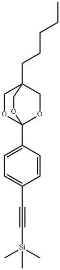 ((4-(4-Pentyl-2,6,7-trioxabicyclo(2.2.2)oct-1-yl)phenyl)ethynyl)trimet hylsilane Structure