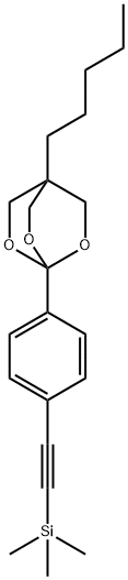 ((4-(4-Pentyl-2,6,7-trioxabicyclo(2.2.2)oct-1-yl)phenyl)ethynyl)trimet hylsilane 구조식 이미지