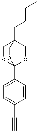 2,6,7-Trioxabicyclo(2.2.2)octane, 4-butyl-1-(4-ethynylphenyl)- Structure