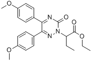 1,2,4-Triazine-2(3H)-acetic acid, 5,6-bis(4-methoxyphenyl)-alpha-ethyl -3-oxo-, ethyl ester Structure