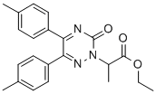 1,2,4-Triazine-2(3H)-acetic acid, 5,6-bis(4-methylphenyl)-alpha-methyl -3-oxo-, ethyl ester Structure