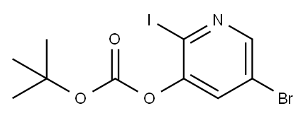 5-Bromo-2-iodopyridin-3-yl tert-butyl carbonate 구조식 이미지