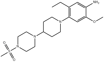 5-ethyl-2-Methoxy-4-(4-(4-(Methylsulfonyl)piperazin-1-yl)piperidin-1-yl)aniline 구조식 이미지