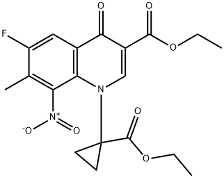 3(4H)-Quinolinecarboxylic acid, 1-[1-(ethoxycarbonyl)cyclopropyl]-6-fluoro-7-Methyl-8-nitro-4-oxo-, ethyl ester Structure