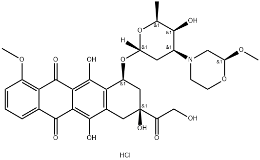 (8S,10S)-6,8,11-trihydroxy-8-(2-hydroxyacetyl)-10-[5-hydroxy-4-[(2S)-2-methoxymorpholin-4-yl]-6-methyl-oxan-2-yl]oxy-1-methoxy-9,10-dihydro-7H-tetracene-5,12-dione Structure