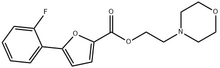 2-Furancarboxylic acid, 5-(2-fluorophenyl)-, 2-(4-morpholinyl)ethyl ester 구조식 이미지