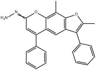 2,9-dimethyl-3,5-diphenyl-7H-furo[3,2-g]chromen-7-one hydrazone Structure