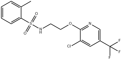 N-(2-{[3-chloro-5-(trifluoromethyl)-2-pyridinyl]oxy}ethyl)-2-methylbenzenesulfonamide 구조식 이미지