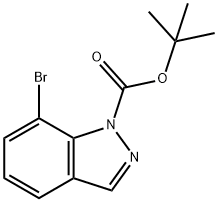 tert-부틸7-브로모-1H-인다졸-1-카르복실레이트 구조식 이미지