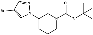 tert-Butyl 3-(4-bromo-1H-pyrazol-1-yl)piperidine-1-carboxylate 구조식 이미지