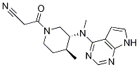 3-((3R,4S)-4-Methyl-3-(Methyl(7H-pyrrolo[2,3-d]pyriMidin-4-yl)aMino)piperidin-1-yl)-3-oxopropanenitrile 구조식 이미지
