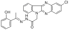2-Chloro-6H-indolo(2,3-b)quinoxaline-6-acetic acid (1-(2-hydroxyphenyl )ethylidene)hydrazide Structure