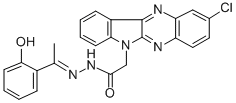 2-클로로-6H-인돌로(2,3-b)퀴녹살린-6-아세트산(1-(2-히드록시페닐)에틸리덴)히드라지드 구조식 이미지