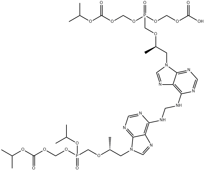 1093279-77-6 2,4,6,8-Tetraoxa-5-phosphanonanedioic acid, 5-[[(1R)-2-[6-[[[[9-[(2R)-5-hydroxy-2,11-diMethyl-5-oxido-9-oxo-3,6,8,10-tetraoxa-5-phosphadodec-1-yl]-9H-purin-6-yl]aMino]Methyl]aMino]-9H-purin-9-yl]-1-Methylethoxy]Methyl]-, 1,9-bis(1-Methylethyl) ester, 5-ox