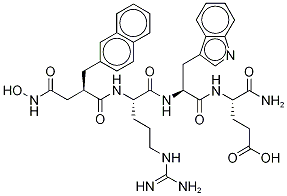 N2-[(2R)-4-(HydroxyaMino)-2-(2-naphthalenylMethyl)-1,4-dioxobutyl]-L-arginyl-L-tryptophyl-L-α-glutaMine Structure