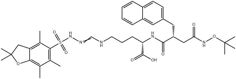 N2-[(2R)-4-[(1,1-DiMethylethoxy)aMino]-2-(2-naphthalenylMethyl)-1,4-dioxobutyl]-N5-[[[2,3-dihydro-2,2,4,6,7-pentaMethyl-5-benzofuranyl]sulfonyl]aMino]iMinoethyl-L-ornithine Structure