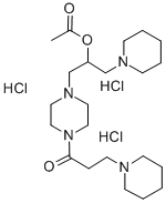 1-(3-Piperidinopropionyl)-4-(2-acetyloxy-3-piperidinopropyl)piperazine  trihydrochloride 구조식 이미지