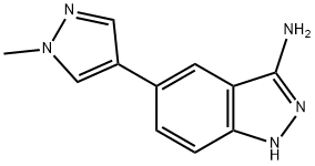 5-(1-Methyl-1H-pyrazol-4-yl)-1H-indazol-3-amine 구조식 이미지