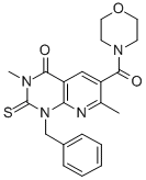 Morpholine, 4-((1,2,3,4-tetrahydro-3,7-dimethyl-4-oxo-1-(phenylmethyl) -2-thioxopyrido(2,3-d)pyrimidin-6-yl)carbonyl)- 구조식 이미지