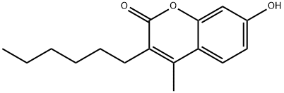 3-n-헥실-7-하이드록시-4-메틸쿠마린 구조식 이미지