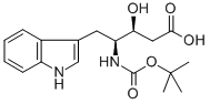 BOC-(3S,4S)-4-AMINO-3-HYDROXY-5-(3-INDOLYL)-PENTANOIC ACID 구조식 이미지