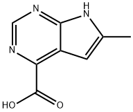 6-methyl-7H-pyrrolo[2,3-d]pyrimidine-4-carboxylic acid 구조식 이미지