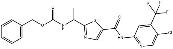 CarbaMic acid, N-[1-[5-[[[5-chloro-4-(trifluoroMethyl)-2-pyridinyl]aMino]carbonyl]-2-thiazolyl]ethyl]-, phenylMethyl ester Structure