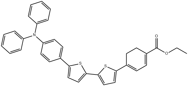 Ethyl 4-(5'-(4-(diphenylaMino)phenyl)-[2,2'-bithiophen]-5-yl)cyclohexa-1,3-dienecarboxylate Structure