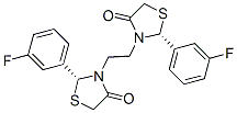 (2R)-2-(3-fluorophenyl)-3-[2-[(2R)-2-(3-fluorophenyl)-4-oxo-thiazolidi n-3-yl]ethyl]thiazolidin-4-one 구조식 이미지