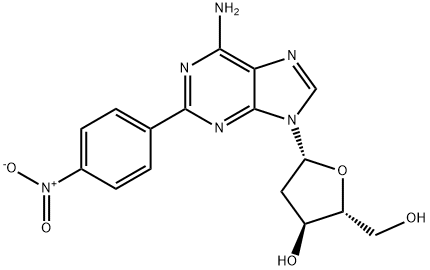 (2R,5R)-5-(6-aminopurin-9-yl)-2-(hydroxymethyl)-4-(4-nitrophenyl)oxola n-3-ol 구조식 이미지