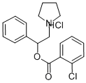 Benzoic acid, o-chloro-, alpha-(1-pyrrolidinylmethyl)benzyl ester, hyd rochloride Structure