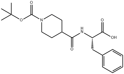 (2S)-2-[[1-[(2-methylpropan-2-yl)oxycarbonyl]piperidin-4-yl]carbonylamino]-3-phenyl-propanoic acid 구조식 이미지