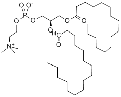 PHOSPHATIDYLCHOLINE-L-ALPHA-DIPALMITOYL, [2-PALMITOYL-1-14C] Structure
