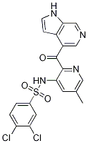 BenzenesulfonaMide, 3,4-dichloro-N-[5-Methyl-2-(1H-pyrrolo[2,3-c]pyridin-4-ylcarbonyl)-3-pyridinyl]- 구조식 이미지