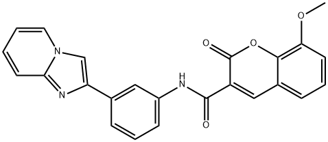 N-(3-(iMidazo[1,2-a]pyridin-2-yl)phenyl)-8-Methoxy-2-oxo-2H-chroMene-3-carboxaMide Structure